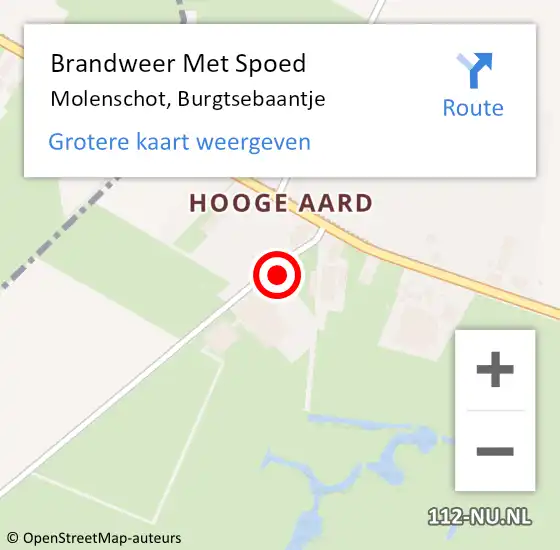Locatie op kaart van de 112 melding: Brandweer Met Spoed Naar Molenschot, Burgtsebaantje op 19 augustus 2023 15:39