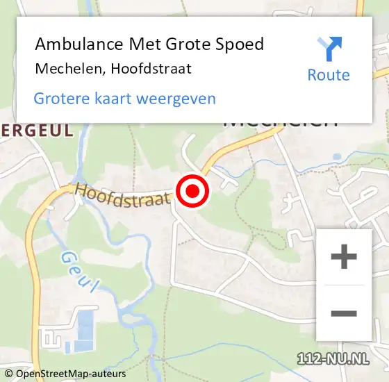 Locatie op kaart van de 112 melding: Ambulance Met Grote Spoed Naar Mechelen, Hoofdstraat op 5 september 2014 10:36