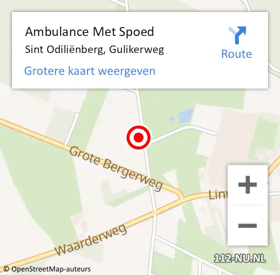 Locatie op kaart van de 112 melding: Ambulance Met Spoed Naar Sint Odiliënberg, Gulikerweg op 19 augustus 2023 17:49