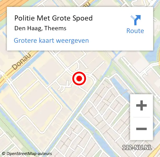 Locatie op kaart van de 112 melding: Politie Met Grote Spoed Naar Den Haag, Theems op 19 augustus 2023 17:54