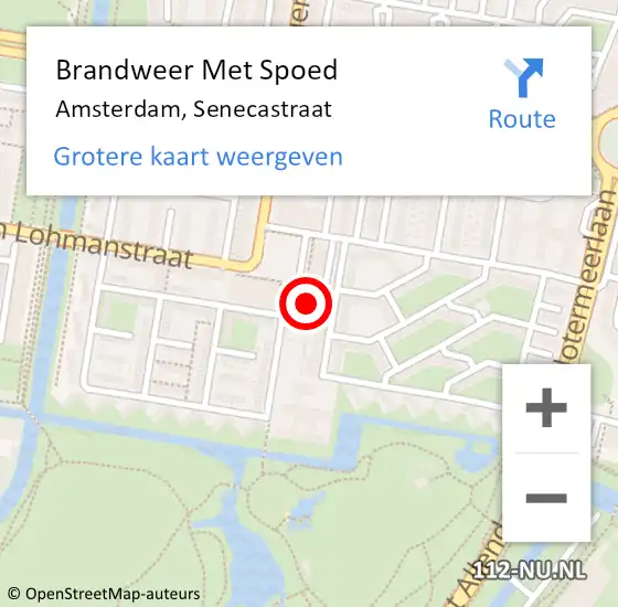 Locatie op kaart van de 112 melding: Brandweer Met Spoed Naar Amsterdam, Senecastraat op 19 augustus 2023 19:51