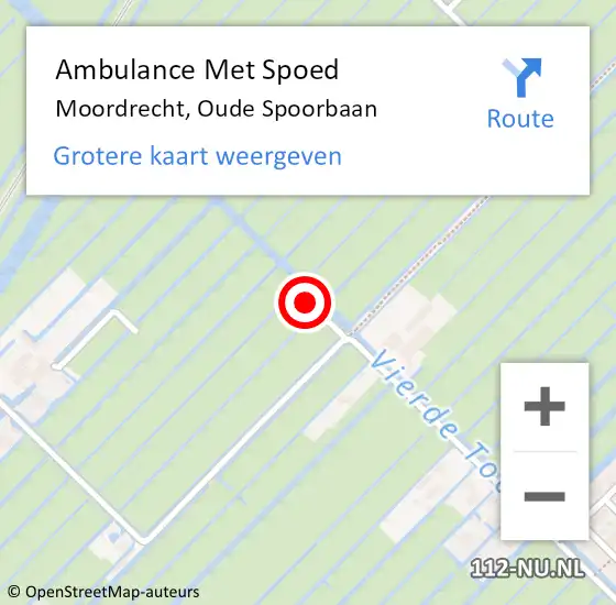 Locatie op kaart van de 112 melding: Ambulance Met Spoed Naar Moordrecht, Oude Spoorbaan op 19 augustus 2023 20:00