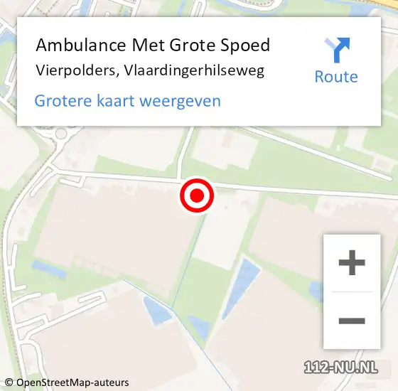 Locatie op kaart van de 112 melding: Ambulance Met Grote Spoed Naar Vierpolders, Vlaardingerhilseweg op 19 augustus 2023 20:16