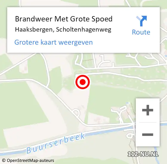 Locatie op kaart van de 112 melding: Brandweer Met Grote Spoed Naar Haaksbergen, Scholtenhagenweg op 19 augustus 2023 20:44