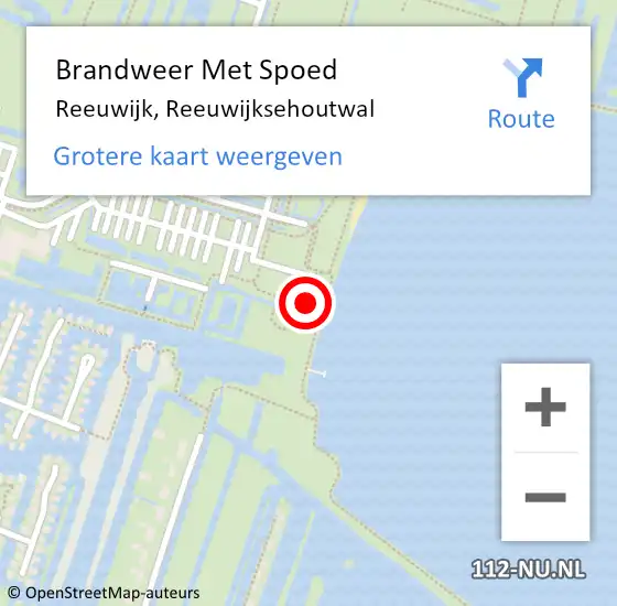 Locatie op kaart van de 112 melding: Brandweer Met Spoed Naar Reeuwijk, Reeuwijksehoutwal op 19 augustus 2023 21:00