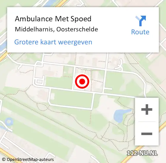 Locatie op kaart van de 112 melding: Ambulance Met Spoed Naar Middelharnis, Oosterschelde op 19 augustus 2023 23:49
