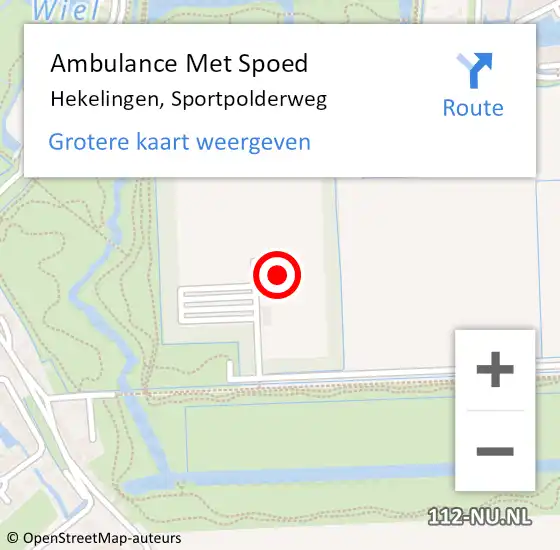 Locatie op kaart van de 112 melding: Ambulance Met Spoed Naar Hekelingen, Sportpolderweg op 20 augustus 2023 00:50