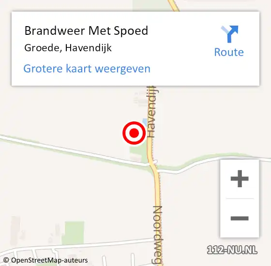 Locatie op kaart van de 112 melding: Brandweer Met Spoed Naar Groede, Havendijk op 20 augustus 2023 00:53