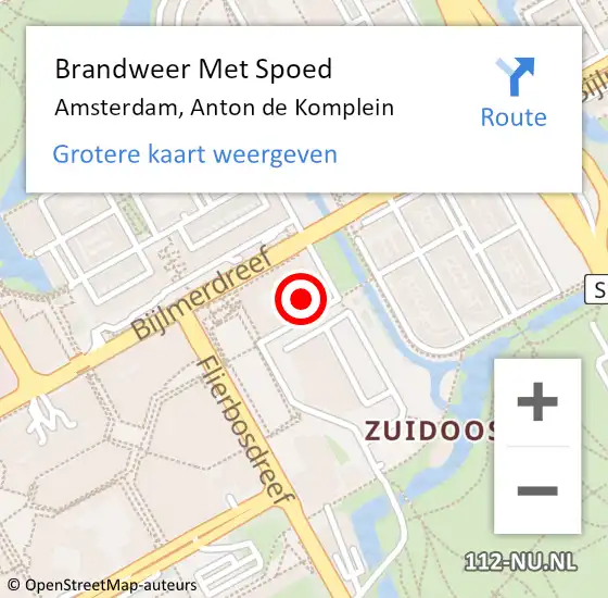 Locatie op kaart van de 112 melding: Brandweer Met Spoed Naar Ootmarsum, Anton de Komplein op 20 augustus 2023 01:07