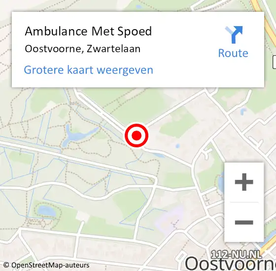 Locatie op kaart van de 112 melding: Ambulance Met Spoed Naar Oostvoorne, Zwartelaan op 20 augustus 2023 01:11