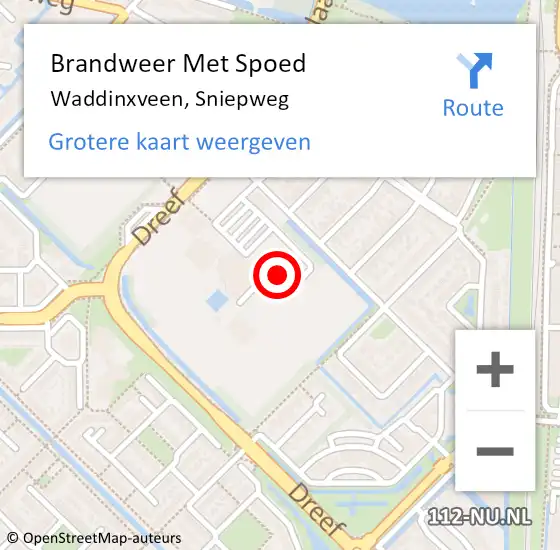 Locatie op kaart van de 112 melding: Brandweer Met Spoed Naar Waddinxveen, Sniepweg op 13 oktober 2013 16:18