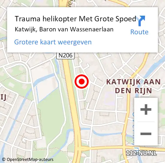 Locatie op kaart van de 112 melding: Trauma helikopter Met Grote Spoed Naar Katwijk, Baron van Wassenaerlaan op 20 augustus 2023 05:01