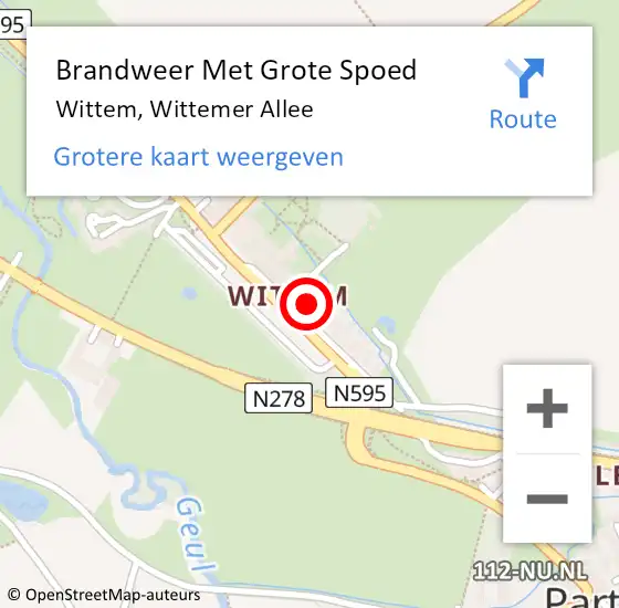 Locatie op kaart van de 112 melding: Brandweer Met Grote Spoed Naar Wittem, Wittemer Allee op 20 augustus 2023 09:18