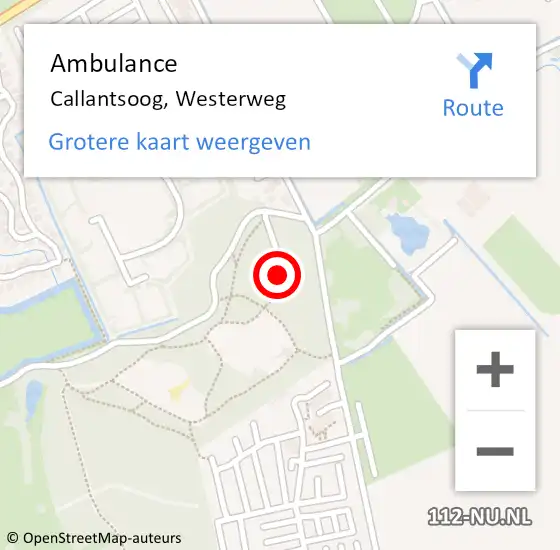 Locatie op kaart van de 112 melding: Ambulance Callantsoog, Westerweg op 20 augustus 2023 09:52