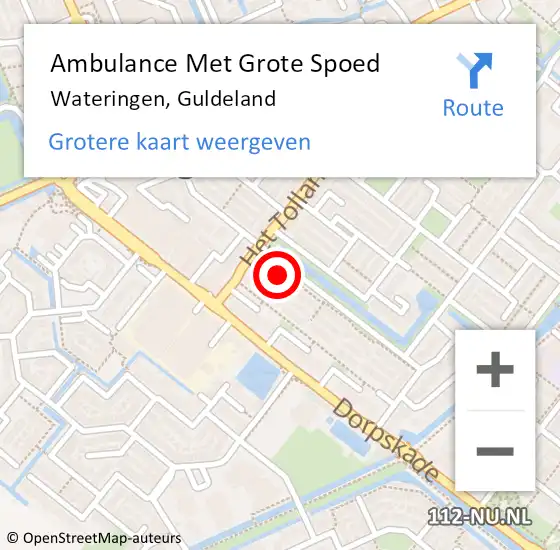 Locatie op kaart van de 112 melding: Ambulance Met Grote Spoed Naar Wateringen, Guldeland op 20 augustus 2023 10:13