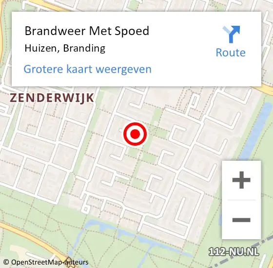 Locatie op kaart van de 112 melding: Brandweer Met Spoed Naar Huizen, Branding op 20 augustus 2023 11:10