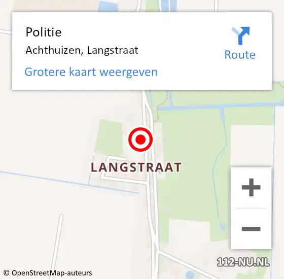 Locatie op kaart van de 112 melding: Politie Achthuizen, Langstraat op 20 augustus 2023 11:47