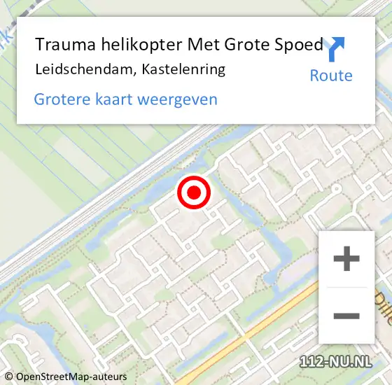 Locatie op kaart van de 112 melding: Trauma helikopter Met Grote Spoed Naar Leidschendam, Kastelenring op 20 augustus 2023 11:50