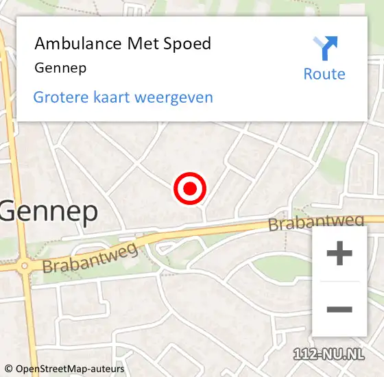 Locatie op kaart van de 112 melding: Ambulance Met Spoed Naar Gennep op 20 augustus 2023 11:51