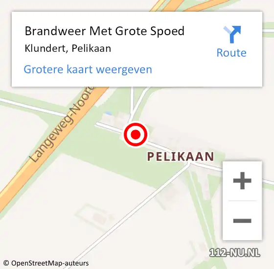 Locatie op kaart van de 112 melding: Brandweer Met Grote Spoed Naar Klundert, Pelikaan op 20 augustus 2023 11:58