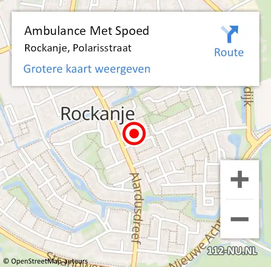 Locatie op kaart van de 112 melding: Ambulance Met Spoed Naar Rockanje, Polarisstraat op 20 augustus 2023 13:28