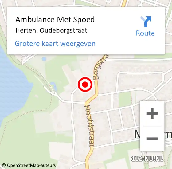 Locatie op kaart van de 112 melding: Ambulance Met Spoed Naar Herten, Oudeborgstraat op 20 augustus 2023 14:23