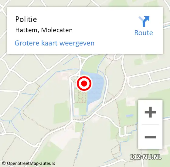 Locatie op kaart van de 112 melding: Politie Hattem, Molecaten op 20 augustus 2023 14:47