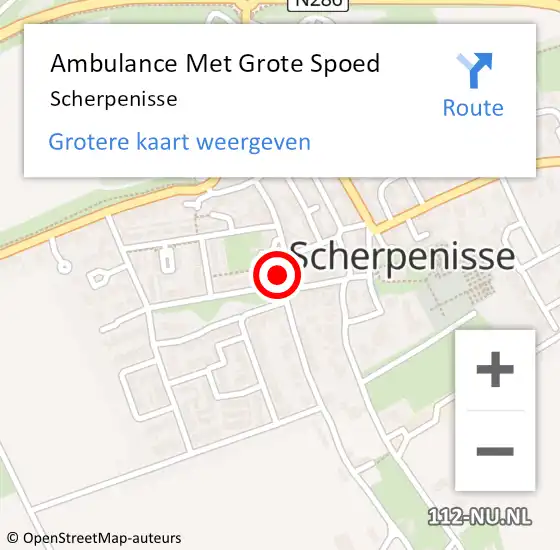 Locatie op kaart van de 112 melding: Ambulance Met Grote Spoed Naar Scherpenisse op 20 augustus 2023 15:05