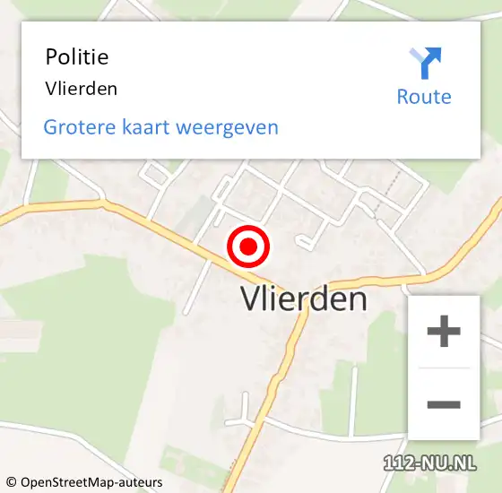 Locatie op kaart van de 112 melding: Politie Vlierden op 20 augustus 2023 15:14