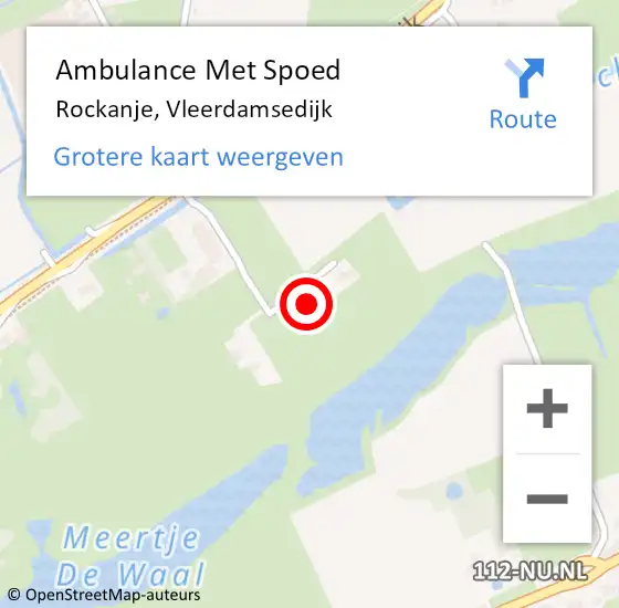 Locatie op kaart van de 112 melding: Ambulance Met Spoed Naar Rockanje, Vleerdamsedijk op 20 augustus 2023 15:15