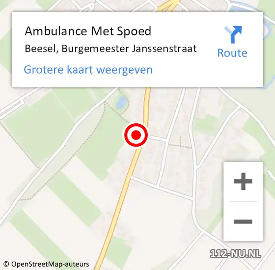 Locatie op kaart van de 112 melding: Ambulance Met Spoed Naar Beesel, Burgemeester Janssenstraat op 20 augustus 2023 15:31