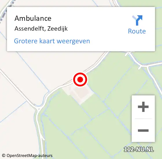 Locatie op kaart van de 112 melding: Ambulance Assendelft, Zeedijk op 20 augustus 2023 15:53