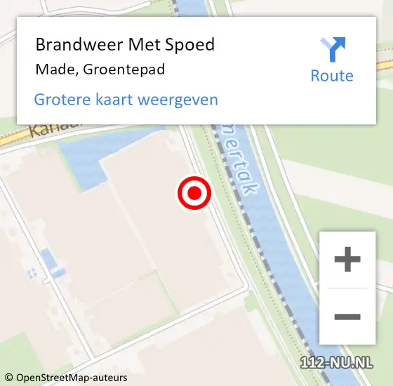 Locatie op kaart van de 112 melding: Brandweer Met Spoed Naar Made, Groentepad op 20 augustus 2023 15:54