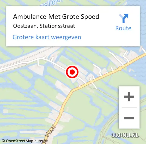 Locatie op kaart van de 112 melding: Ambulance Met Grote Spoed Naar Oostzaan, Stationsstraat op 20 augustus 2023 16:00