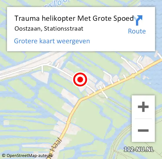 Locatie op kaart van de 112 melding: Trauma helikopter Met Grote Spoed Naar Oostzaan, Stationsstraat op 20 augustus 2023 16:17