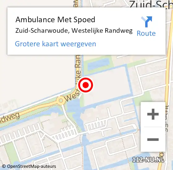 Locatie op kaart van de 112 melding: Ambulance Met Spoed Naar Zuid-Scharwoude, Westelijke Randweg op 20 augustus 2023 16:33
