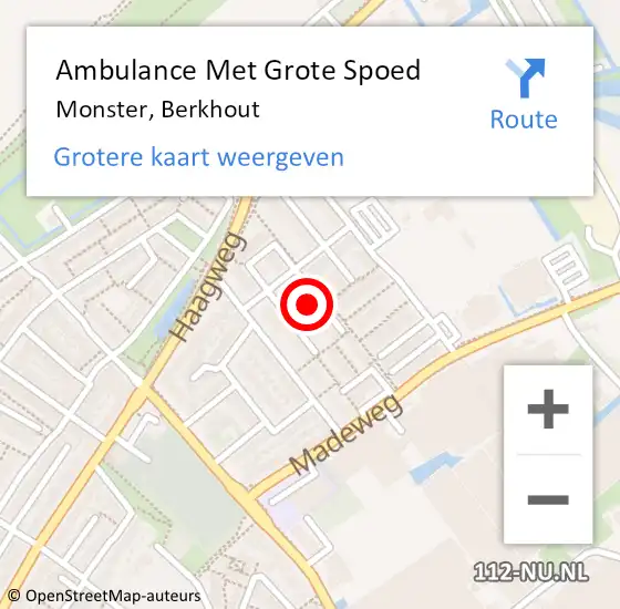 Locatie op kaart van de 112 melding: Ambulance Met Grote Spoed Naar Monster, Berkhout op 20 augustus 2023 17:19