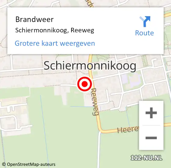 Locatie op kaart van de 112 melding: Brandweer Schiermonnikoog, Reeweg op 20 augustus 2023 18:22