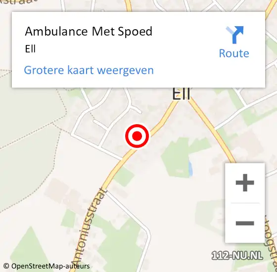 Locatie op kaart van de 112 melding: Ambulance Met Spoed Naar Ell op 20 augustus 2023 19:35