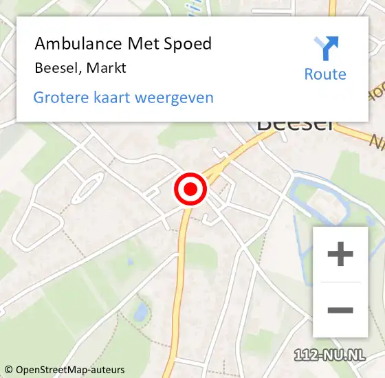 Locatie op kaart van de 112 melding: Ambulance Met Spoed Naar Beesel, Markt op 20 augustus 2023 20:41