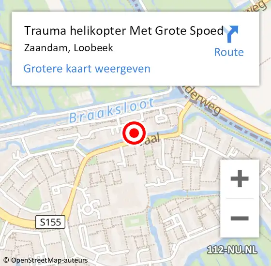 Locatie op kaart van de 112 melding: Trauma helikopter Met Grote Spoed Naar Zaandam, Loobeek op 20 augustus 2023 22:51