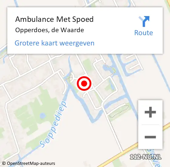 Locatie op kaart van de 112 melding: Ambulance Met Spoed Naar Opperdoes, de Waarde op 20 augustus 2023 22:57