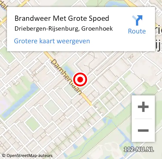 Locatie op kaart van de 112 melding: Brandweer Met Grote Spoed Naar Driebergen-Rijsenburg, Groenhoek op 21 augustus 2023 01:39