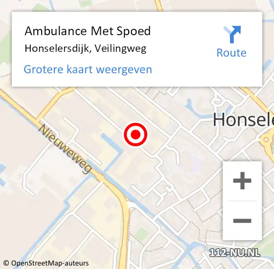 Locatie op kaart van de 112 melding: Ambulance Met Spoed Naar Honselersdijk, Veilingweg op 21 augustus 2023 05:13