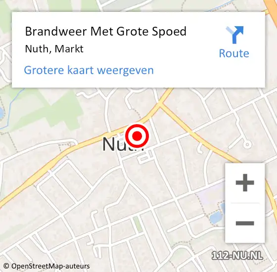 Locatie op kaart van de 112 melding: Brandweer Met Grote Spoed Naar Nuth, Markt op 21 augustus 2023 08:17