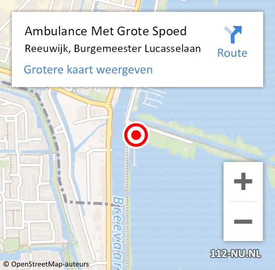 Locatie op kaart van de 112 melding: Ambulance Met Grote Spoed Naar Reeuwijk, Burgemeester Lucasselaan op 21 augustus 2023 09:03