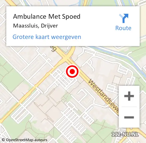Locatie op kaart van de 112 melding: Ambulance Met Spoed Naar Maassluis, Drijver op 21 augustus 2023 09:57