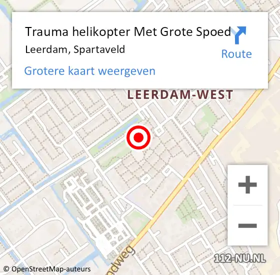 Locatie op kaart van de 112 melding: Trauma helikopter Met Grote Spoed Naar Leerdam, Spartaveld op 21 augustus 2023 11:15