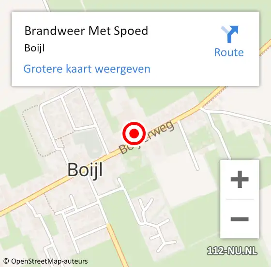 Locatie op kaart van de 112 melding: Brandweer Met Spoed Naar Boijl op 21 augustus 2023 11:18