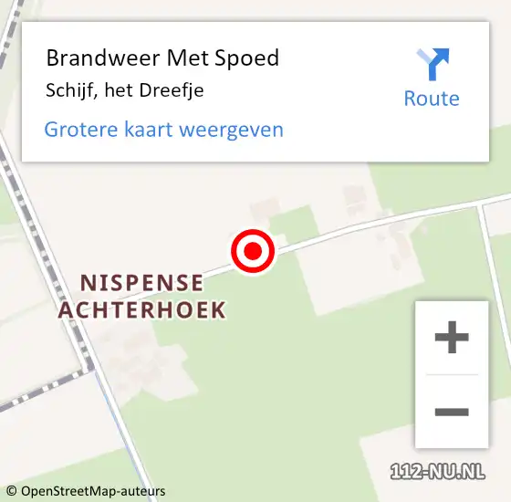 Locatie op kaart van de 112 melding: Brandweer Met Spoed Naar Schijf, het Dreefje op 21 augustus 2023 11:45